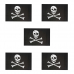 Флаг пиратский черный "Веселый Роджер" пират с повязкой, большой 60х90см (Набор 5 шт.)