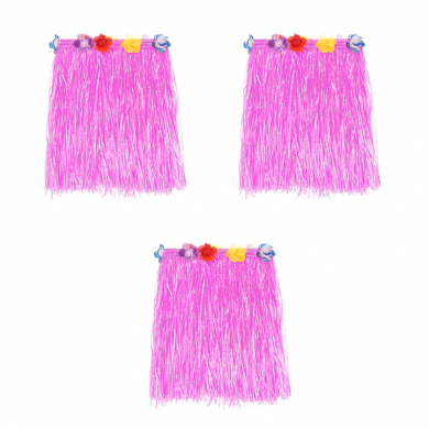 Юбка гавайская 40 см розовая (Набор 3 шт.)