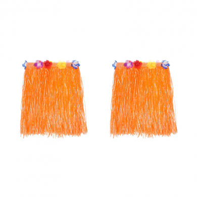 Юбка гавайская 40 см оранжевая (Набор 2 шт.)