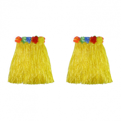 Гавайская юбка, цвет желтый, 40 см (Набор 2 шт.)