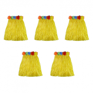 Гавайская юбка, цвет желтый, 40 см (Набор 5 шт.)