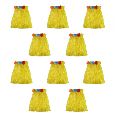 Гавайская юбка, цвет желтый, 40 см (Набор 10 шт.)