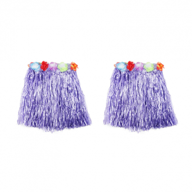 Гавайская юбка, цвет фиолетовый 40 см (Набор 2 шт.)