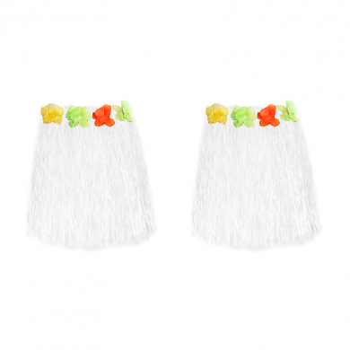 Гавайская юбка, цвет белый 40 см (Набор 2 шт.)