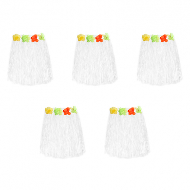 Гавайская юбка, цвет белый 40 см (Набор 5 шт.)