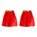 Гавайская юбка длинная 60 см, цвет красный (Набор 2 шт.)