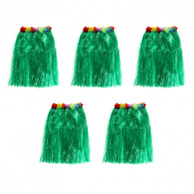Гавайская юбка длинная 60 см, цвет зеленый (Набор 5 шт.)