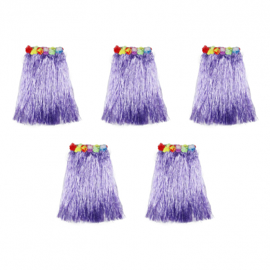 Гавайская юбка длинная фиолетовая, 60 см (Набор 5 шт.)