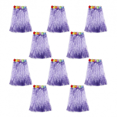 Гавайская юбка фиолетовая длинная, 60 см (Набор 10 шт.)