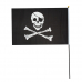 Флаг пиратский черный "Веселый Роджер" пират с повязкой, 14x21 см (Набор 20 шт.)
