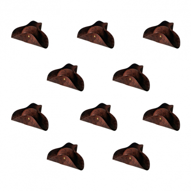 Шляпа пирата треуголка "Джек Воробей" пиратская (Набор 10 шт.)