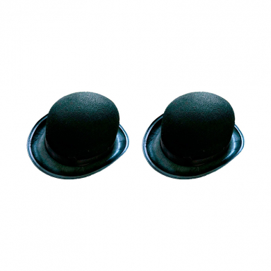 Шляпа "Котелок" черная фетровая карнавальная взрослая, размер 58 (Набор 2 шт.)