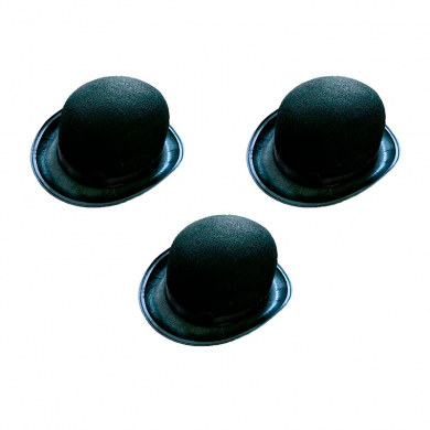 Шляпа "Котелок" черная фетровая карнавальная взрослая, размер 58 (Набор 3 шт.)