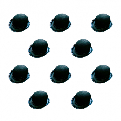 Шляпа "Котелок" черная фетровая карнавальная взрослая, размер 58 (Набор 10 шт.)