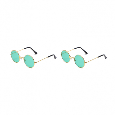 Очки круглые Джона Леннона зеленые, имиджевые, для селфи,  взрослые (Набор 2 шт.)
