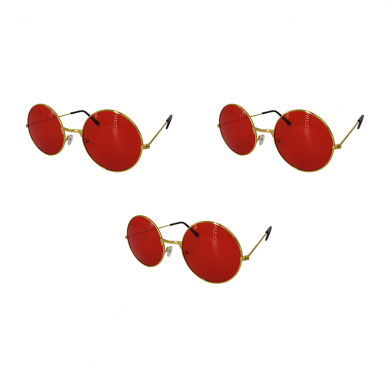 Очки круглые Джона Леннона красные, имиджевые, взрослые (Набор 3 шт.)
