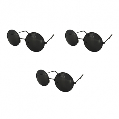 Очки круглые Джона Леннона черные, тишэйды, имиджевые, для селфи, солнцезащитные, хиппи, взрослые (Набор 3 шт.)