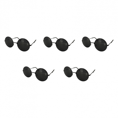 Очки круглые Джона Леннона черные, тишэйды, имиджевые, для селфи, солнцезащитные, хиппи, взрослые (Набор 5 шт.)