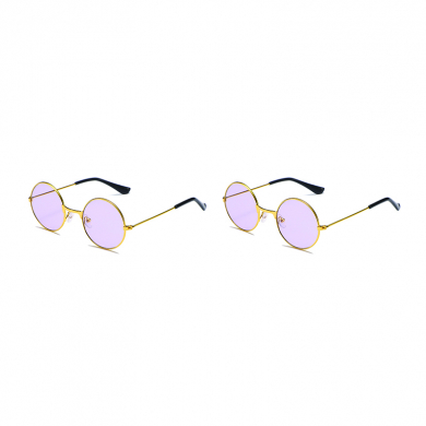 Очки круглые Джона Леннона,  имиджевые, для селфи, солнцезащитные, фиолетовые взрослые,  (Набор 2 шт.)