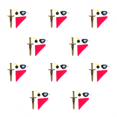 Набор пирата, 4 предмета: кинжал бронзовый, бандана, наглазник, медальон (10 наборов в комплекте)