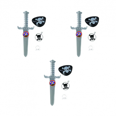 Набор пирата, карнавальный, детский, 4 предмета (3 набора в комплекте)