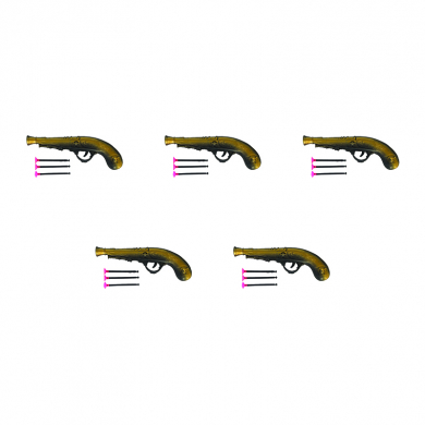 Пистолет пирата с присосками "Пиратский мушкет" (Набор 5 шт.)