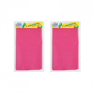 Скатерть "Праздничный стол" одноразовая пвх, цвет розовый, 137х183 см (Набор 2 шт.)