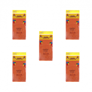 Скатерть "Праздничный стол" одноразовая пвх, цвет оранжевый, 137х183 см (Набор 5 шт.)