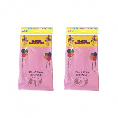 Скатерть "Праздничный стол" одноразовая пвх, цвет светло-розовый, 137х183 см (Набор 2 шт.)