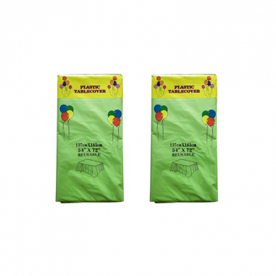 Скатерть "Праздничный стол" одноразовая пвх, цвет зеленый салатовый, 137х183 см (Набор 2 шт.)