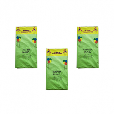 Скатерть "Праздничный стол" одноразовая пвх, цвет зеленый салатовый, 137х183 см (Набор 3 шт.)