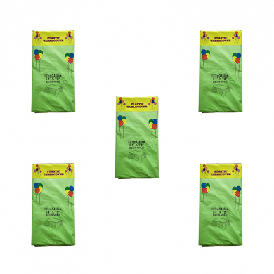 Скатерть "Праздничный стол" одноразовая пвх, цвет зеленый салатовый, 137х183 см (Набор 5 шт.)