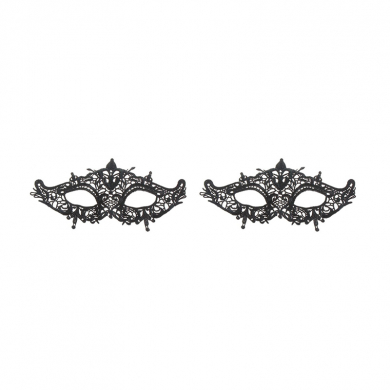 Карнавальная маска черная ажурная "Восток" кружевная (Набор 2 шт.)