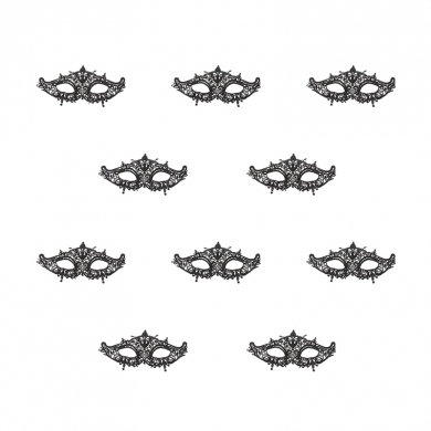 Карнавальная маска черная ажурная "Восток" кружевная (Набор 10 шт.)