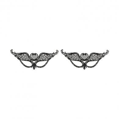 Карнавальная маска черная ажурная "Флирт" кружевная (Набор 2 шт.)