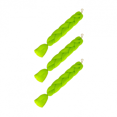 Канекалон коса 60 см, цвет неоновый зеленый (Набор 3 шт.)