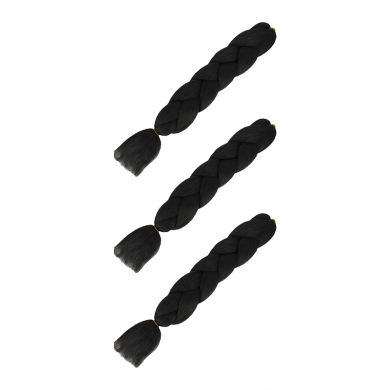 Канекалон коса 60 см, цвет черный (Набор 3 шт.)