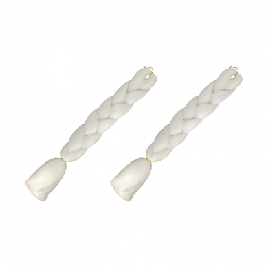 Канекалон коса 60 см, цвет белый (Набор 2 шт.)