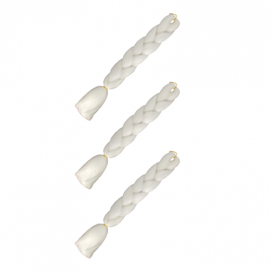 Канекалон коса 60 см, цвет белый (Набор 3 шт.)