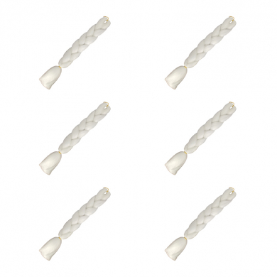 Канекалон коса 60 см, цвет белый (Набор 6 шт.)