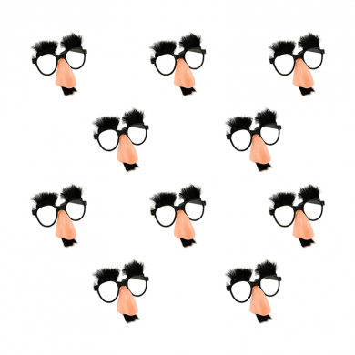 Очки карнавальные с носом, с бровями и усами (Набор 10 шт.)