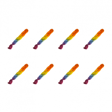 Канекалон коса 60 см, 4 цвета: оранжевый, желтый, голубой, малиновый (Набор 8 шт.)