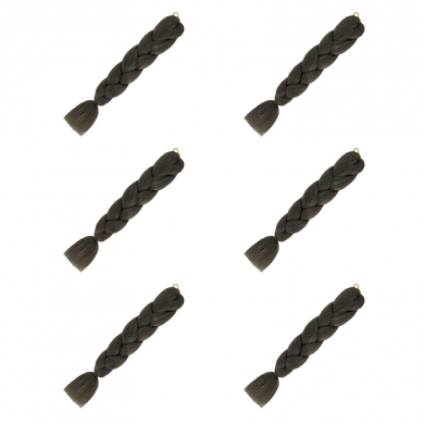 Канекалон коса 60 см, цвет темно-серый (Набор 6 шт.)