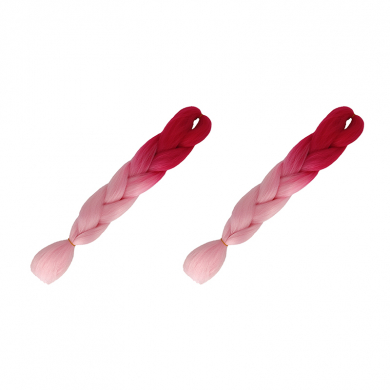 Канекалон коса 60 см, омбре из розового в нежно-розовый (Набор 2 шт.)