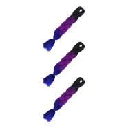 Канекалон коса 60 см, 3 цвета: черный, фиолетовый, синий (Набор 3 шт.)