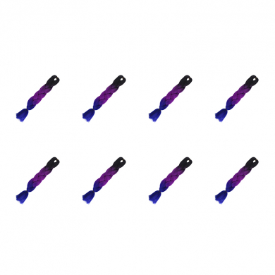 Канекалон коса 60 см, 3 цвета: черный, фиолетовый, синий (Набор 8 шт.)