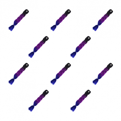 Канекалон коса 60 см, 3 цвета: черный, фиолетовый, синий (Набор 10 шт.)