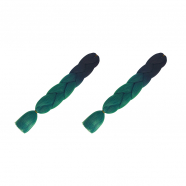 Канекалон коса 60 см, омбре из черного в темно-зеленый (Набор 2 шт.)