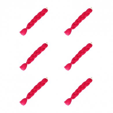 Канекалон коса 60 см, цвет ярко-розовый (Набор 6 шт.)