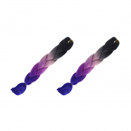 Канекалон коса 60 см, 4 цвета: черный, розовый, фиолетовый, синий (Набор 2 шт.)